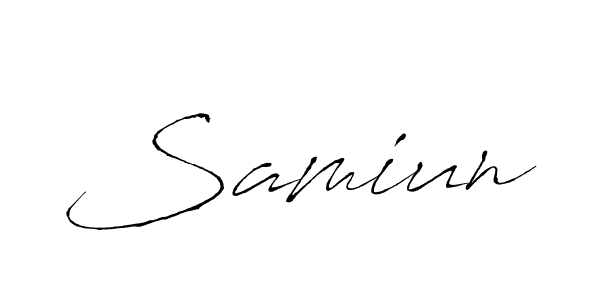 Make a beautiful signature design for name Samiun. With this signature (Antro_Vectra) style, you can create a handwritten signature for free. Samiun signature style 6 images and pictures png