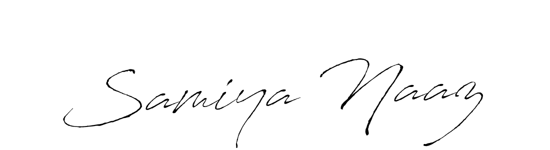 Design your own signature with our free online signature maker. With this signature software, you can create a handwritten (Antro_Vectra) signature for name Samiya Naaz. Samiya Naaz signature style 6 images and pictures png