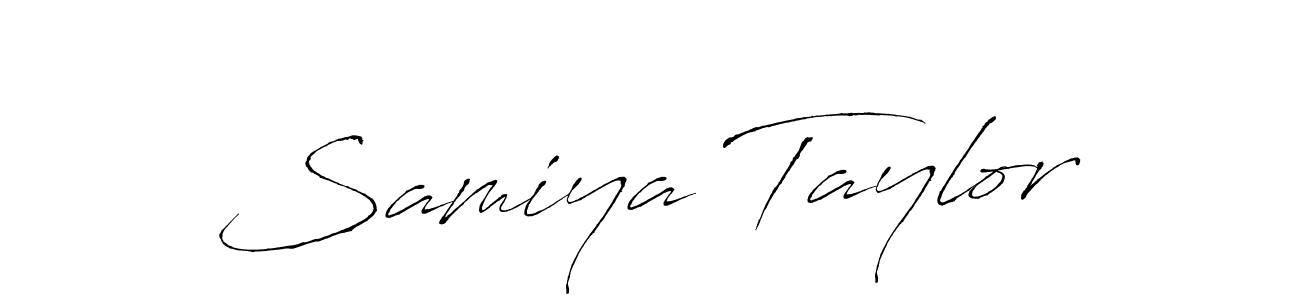 Make a beautiful signature design for name Samiya Taylor. With this signature (Antro_Vectra) style, you can create a handwritten signature for free. Samiya Taylor signature style 6 images and pictures png