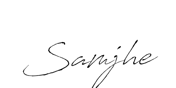 Design your own signature with our free online signature maker. With this signature software, you can create a handwritten (Antro_Vectra) signature for name Samjhe. Samjhe signature style 6 images and pictures png