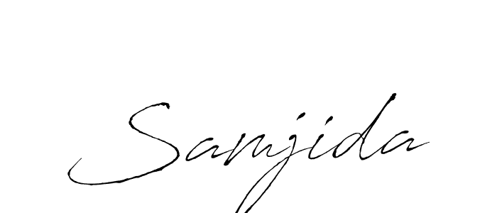 Use a signature maker to create a handwritten signature online. With this signature software, you can design (Antro_Vectra) your own signature for name Samjida. Samjida signature style 6 images and pictures png