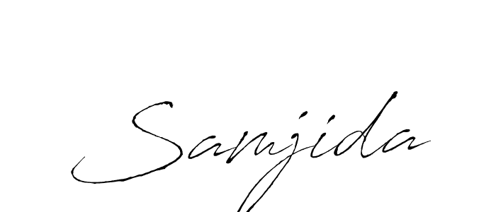 Use a signature maker to create a handwritten signature online. With this signature software, you can design (Antro_Vectra) your own signature for name Samjida. Samjida signature style 6 images and pictures png