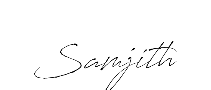 The best way (Antro_Vectra) to make a short signature is to pick only two or three words in your name. The name Samjith include a total of six letters. For converting this name. Samjith signature style 6 images and pictures png