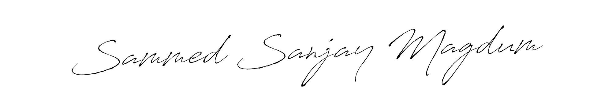 The best way (Antro_Vectra) to make a short signature is to pick only two or three words in your name. The name Sammed Sanjay Magdum include a total of six letters. For converting this name. Sammed Sanjay Magdum signature style 6 images and pictures png
