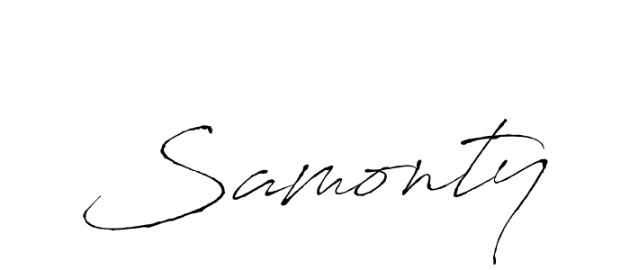 Use a signature maker to create a handwritten signature online. With this signature software, you can design (Antro_Vectra) your own signature for name Samonty. Samonty signature style 6 images and pictures png