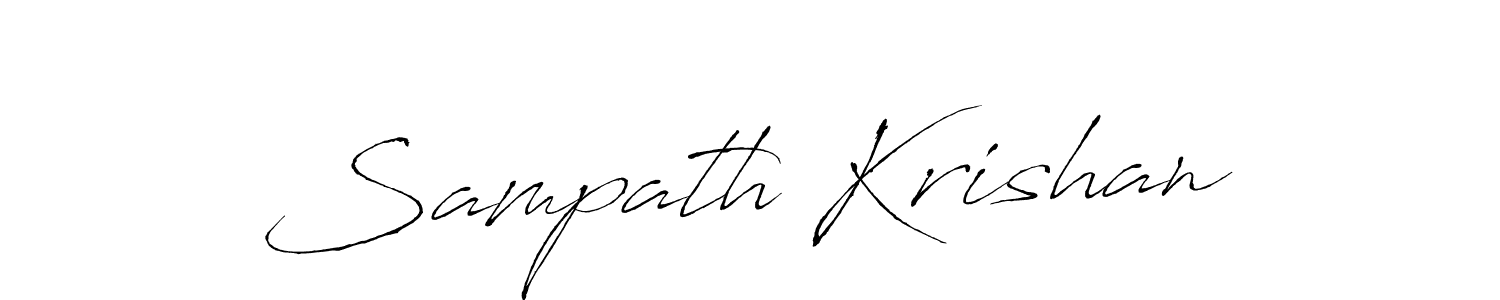 It looks lik you need a new signature style for name Sampath Krishan. Design unique handwritten (Antro_Vectra) signature with our free signature maker in just a few clicks. Sampath Krishan signature style 6 images and pictures png