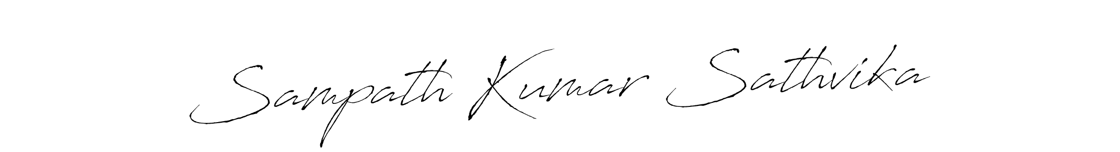 Create a beautiful signature design for name Sampath Kumar Sathvika. With this signature (Antro_Vectra) fonts, you can make a handwritten signature for free. Sampath Kumar Sathvika signature style 6 images and pictures png