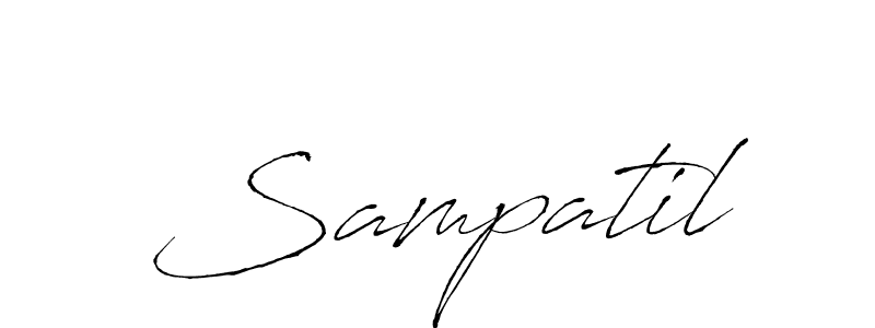Use a signature maker to create a handwritten signature online. With this signature software, you can design (Antro_Vectra) your own signature for name Sampatil. Sampatil signature style 6 images and pictures png
