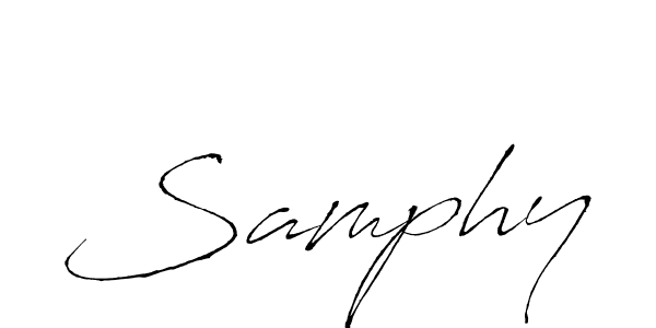 Use a signature maker to create a handwritten signature online. With this signature software, you can design (Antro_Vectra) your own signature for name Samphy. Samphy signature style 6 images and pictures png