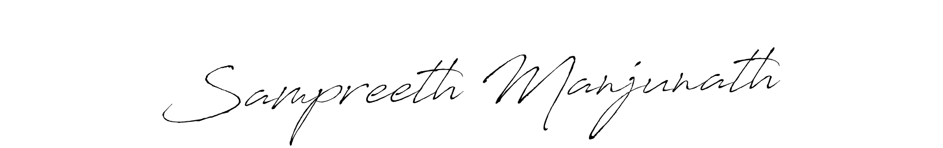Create a beautiful signature design for name Sampreeth Manjunath. With this signature (Antro_Vectra) fonts, you can make a handwritten signature for free. Sampreeth Manjunath signature style 6 images and pictures png