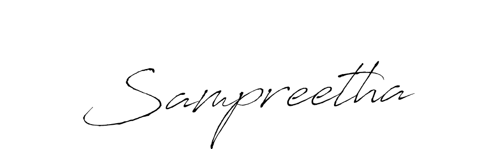 How to make Sampreetha signature? Antro_Vectra is a professional autograph style. Create handwritten signature for Sampreetha name. Sampreetha signature style 6 images and pictures png