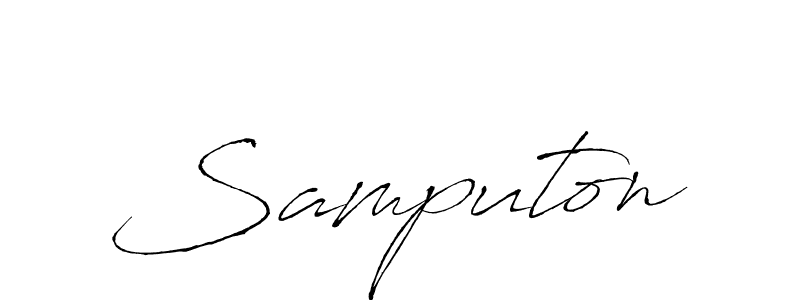 You should practise on your own different ways (Antro_Vectra) to write your name (Samputon) in signature. don't let someone else do it for you. Samputon signature style 6 images and pictures png