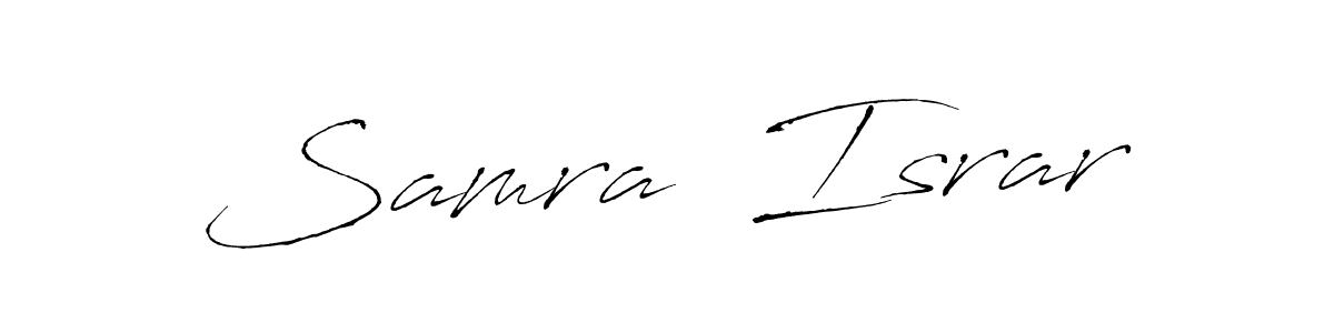 Make a beautiful signature design for name Samra  Israr. With this signature (Antro_Vectra) style, you can create a handwritten signature for free. Samra  Israr signature style 6 images and pictures png