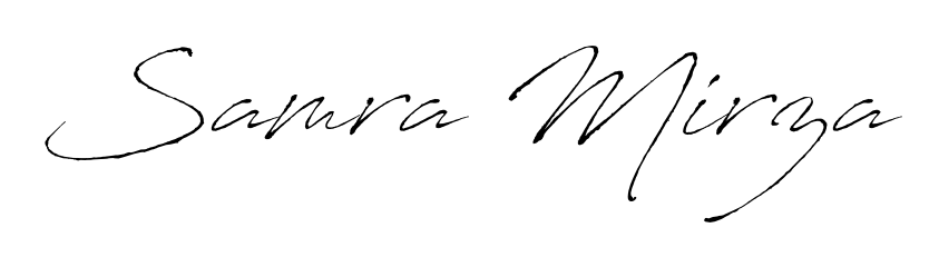 How to make Samra Mirza name signature. Use Antro_Vectra style for creating short signs online. This is the latest handwritten sign. Samra Mirza signature style 6 images and pictures png