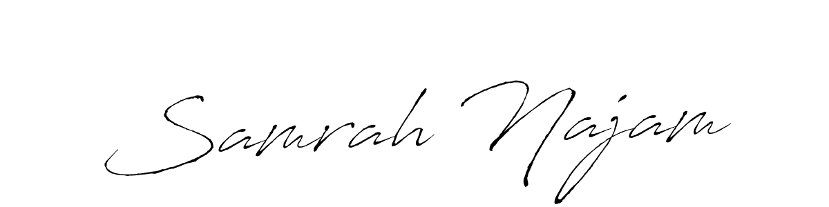 if you are searching for the best signature style for your name Samrah Najam. so please give up your signature search. here we have designed multiple signature styles  using Antro_Vectra. Samrah Najam signature style 6 images and pictures png