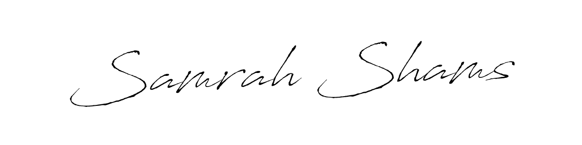 Similarly Antro_Vectra is the best handwritten signature design. Signature creator online .You can use it as an online autograph creator for name Samrah Shams. Samrah Shams signature style 6 images and pictures png