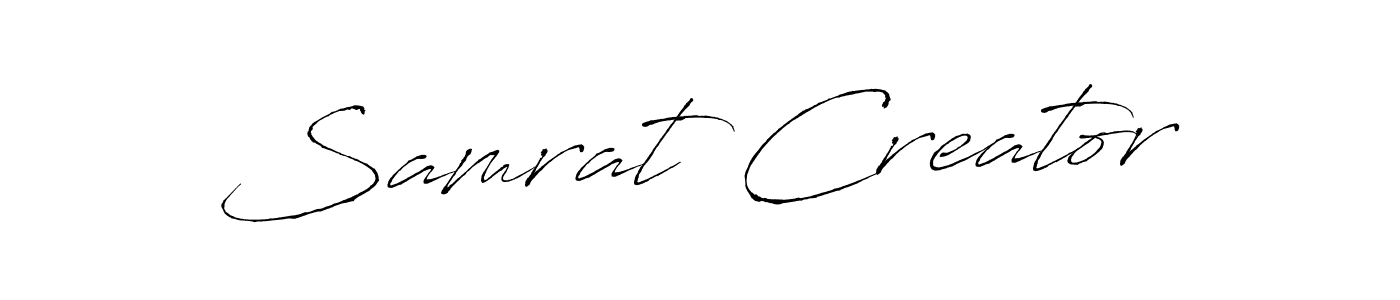 Antro_Vectra is a professional signature style that is perfect for those who want to add a touch of class to their signature. It is also a great choice for those who want to make their signature more unique. Get Samrat Creator name to fancy signature for free. Samrat Creator signature style 6 images and pictures png