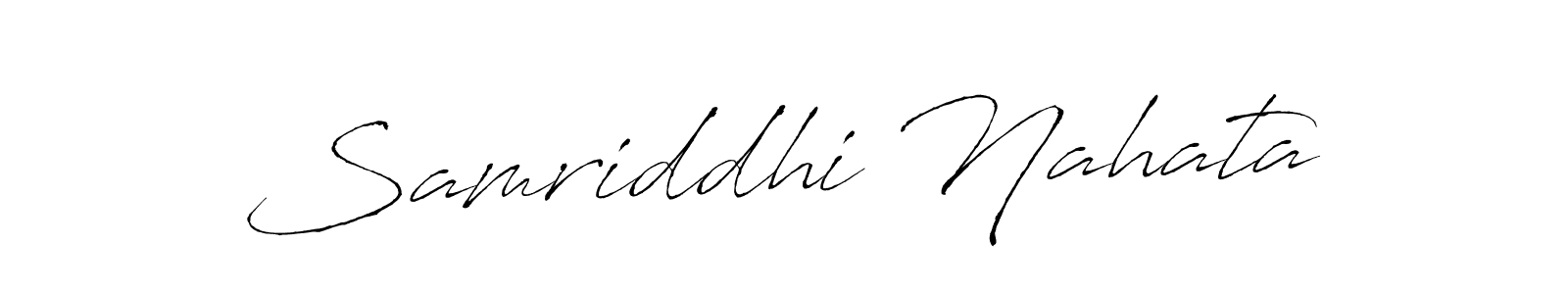 How to make Samriddhi Nahata name signature. Use Antro_Vectra style for creating short signs online. This is the latest handwritten sign. Samriddhi Nahata signature style 6 images and pictures png