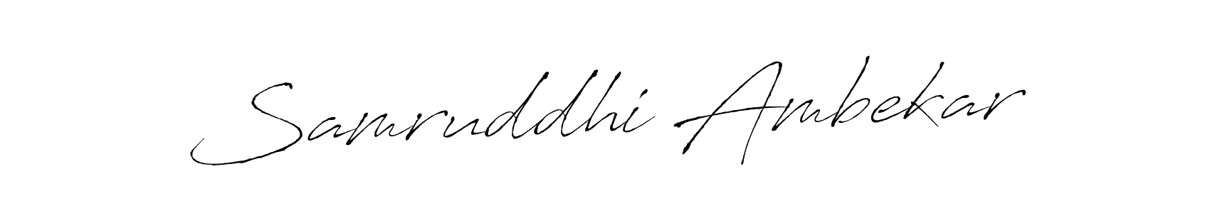 Create a beautiful signature design for name Samruddhi Ambekar. With this signature (Antro_Vectra) fonts, you can make a handwritten signature for free. Samruddhi Ambekar signature style 6 images and pictures png