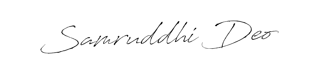 How to make Samruddhi Deo name signature. Use Antro_Vectra style for creating short signs online. This is the latest handwritten sign. Samruddhi Deo signature style 6 images and pictures png