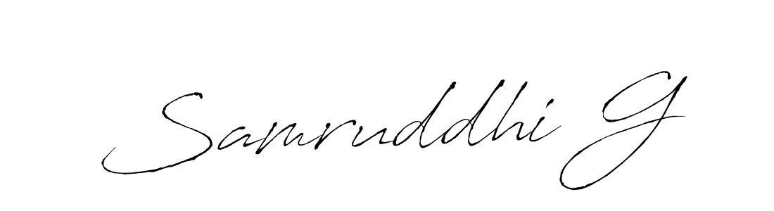 Also You can easily find your signature by using the search form. We will create Samruddhi G name handwritten signature images for you free of cost using Antro_Vectra sign style. Samruddhi G signature style 6 images and pictures png
