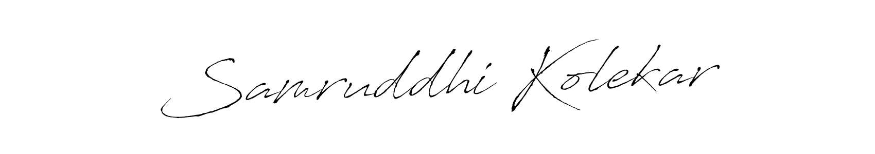 How to make Samruddhi Kolekar name signature. Use Antro_Vectra style for creating short signs online. This is the latest handwritten sign. Samruddhi Kolekar signature style 6 images and pictures png