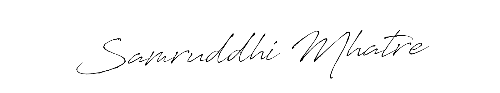 Make a beautiful signature design for name Samruddhi Mhatre. With this signature (Antro_Vectra) style, you can create a handwritten signature for free. Samruddhi Mhatre signature style 6 images and pictures png