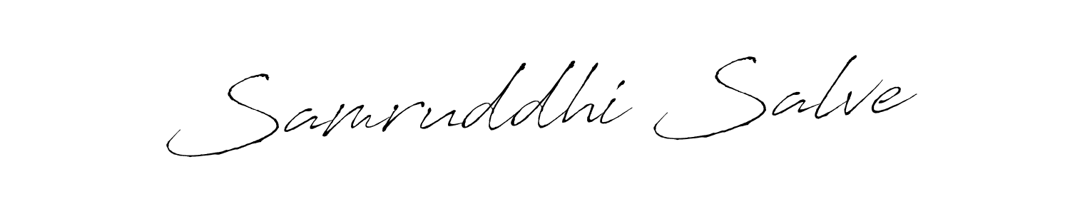 How to make Samruddhi Salve name signature. Use Antro_Vectra style for creating short signs online. This is the latest handwritten sign. Samruddhi Salve signature style 6 images and pictures png