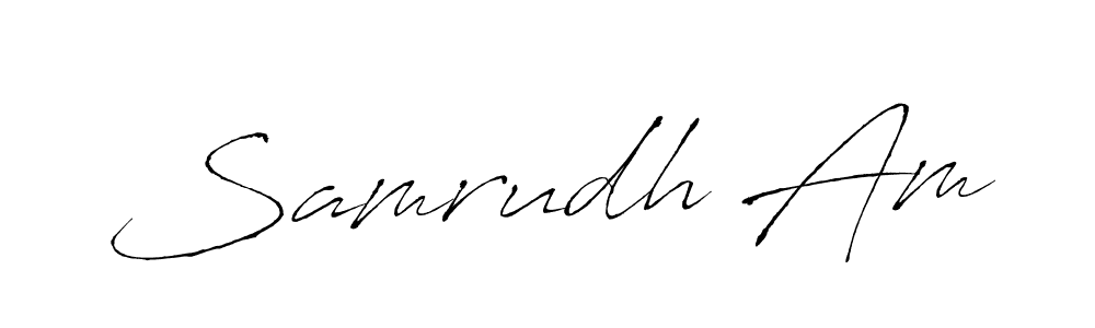 Use a signature maker to create a handwritten signature online. With this signature software, you can design (Antro_Vectra) your own signature for name Samrudh Am. Samrudh Am signature style 6 images and pictures png