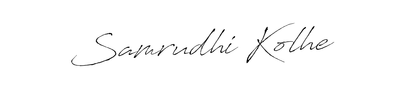 How to make Samrudhi Kolhe name signature. Use Antro_Vectra style for creating short signs online. This is the latest handwritten sign. Samrudhi Kolhe signature style 6 images and pictures png