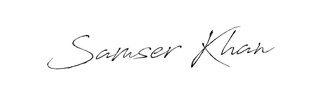 Use a signature maker to create a handwritten signature online. With this signature software, you can design (Antro_Vectra) your own signature for name Samser Khan. Samser Khan signature style 6 images and pictures png