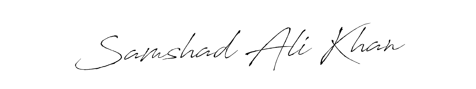 Antro_Vectra is a professional signature style that is perfect for those who want to add a touch of class to their signature. It is also a great choice for those who want to make their signature more unique. Get Samshad Ali Khan name to fancy signature for free. Samshad Ali Khan signature style 6 images and pictures png