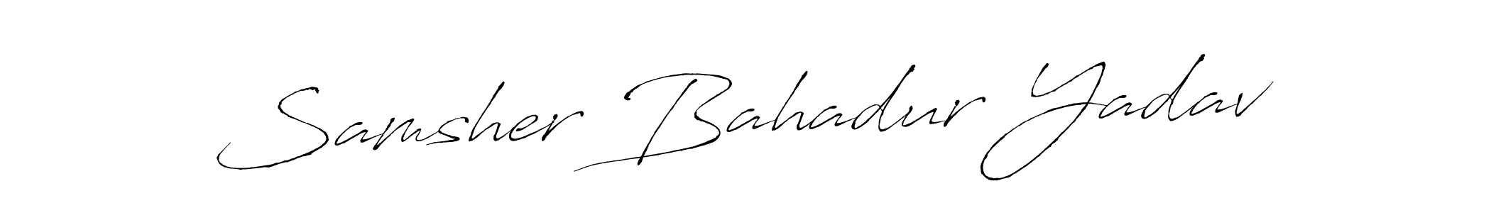 Make a beautiful signature design for name Samsher Bahadur Yadav. With this signature (Antro_Vectra) style, you can create a handwritten signature for free. Samsher Bahadur Yadav signature style 6 images and pictures png