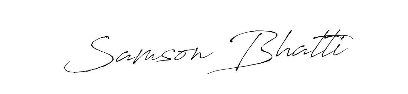 How to make Samson Bhatti name signature. Use Antro_Vectra style for creating short signs online. This is the latest handwritten sign. Samson Bhatti signature style 6 images and pictures png