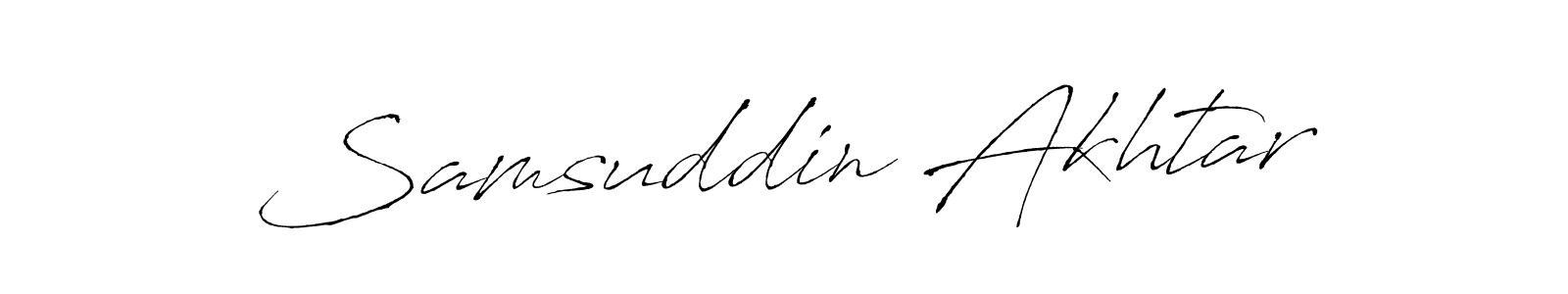 Make a beautiful signature design for name Samsuddin Akhtar. With this signature (Antro_Vectra) style, you can create a handwritten signature for free. Samsuddin Akhtar signature style 6 images and pictures png