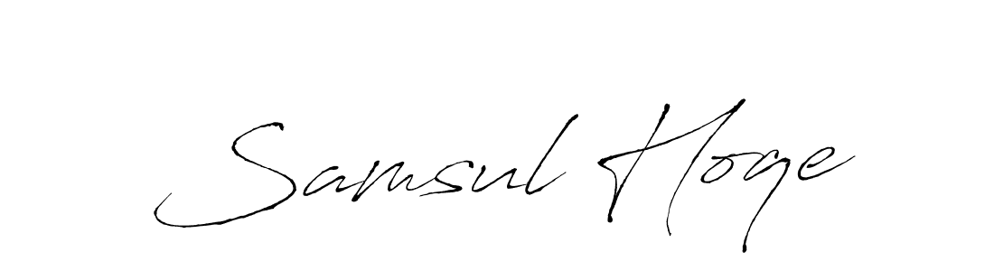 Make a beautiful signature design for name Samsul Hoqe. With this signature (Antro_Vectra) style, you can create a handwritten signature for free. Samsul Hoqe signature style 6 images and pictures png