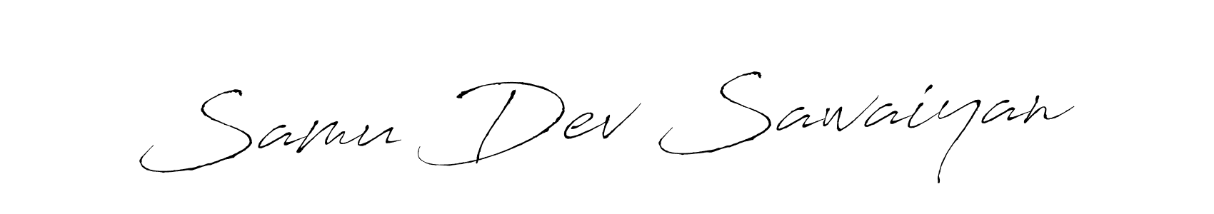 Similarly Antro_Vectra is the best handwritten signature design. Signature creator online .You can use it as an online autograph creator for name Samu Dev Sawaiyan. Samu Dev Sawaiyan signature style 6 images and pictures png