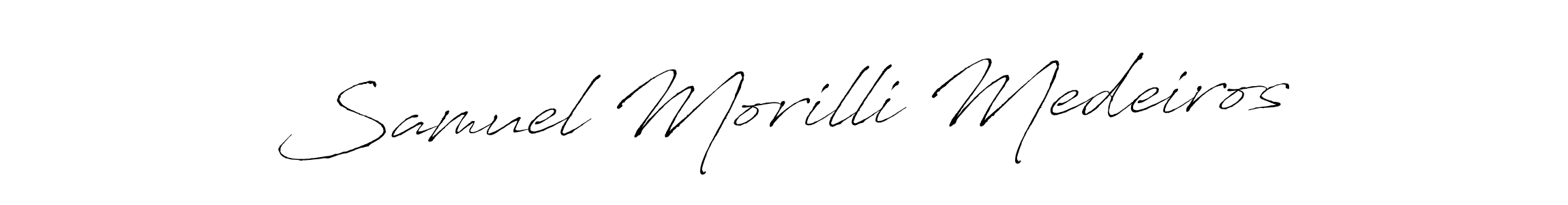 How to make Samuel Morilli Medeiros name signature. Use Antro_Vectra style for creating short signs online. This is the latest handwritten sign. Samuel Morilli Medeiros signature style 6 images and pictures png