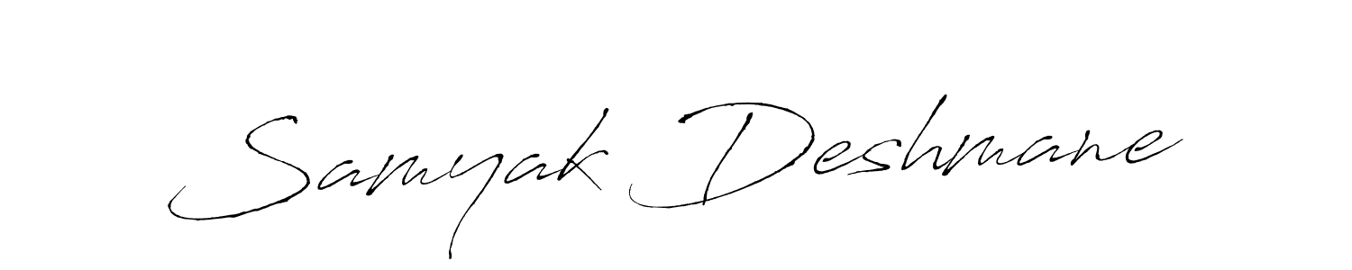 Make a beautiful signature design for name Samyak Deshmane. With this signature (Antro_Vectra) style, you can create a handwritten signature for free. Samyak Deshmane signature style 6 images and pictures png