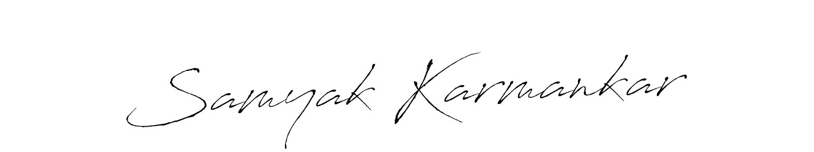 You can use this online signature creator to create a handwritten signature for the name Samyak Karmankar. This is the best online autograph maker. Samyak Karmankar signature style 6 images and pictures png