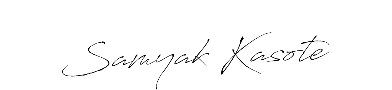 The best way (Antro_Vectra) to make a short signature is to pick only two or three words in your name. The name Samyak Kasote include a total of six letters. For converting this name. Samyak Kasote signature style 6 images and pictures png