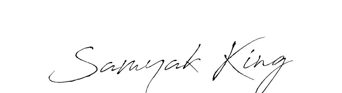 Design your own signature with our free online signature maker. With this signature software, you can create a handwritten (Antro_Vectra) signature for name Samyak King. Samyak King signature style 6 images and pictures png
