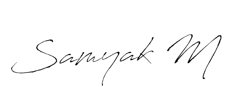 It looks lik you need a new signature style for name Samyak M. Design unique handwritten (Antro_Vectra) signature with our free signature maker in just a few clicks. Samyak M signature style 6 images and pictures png
