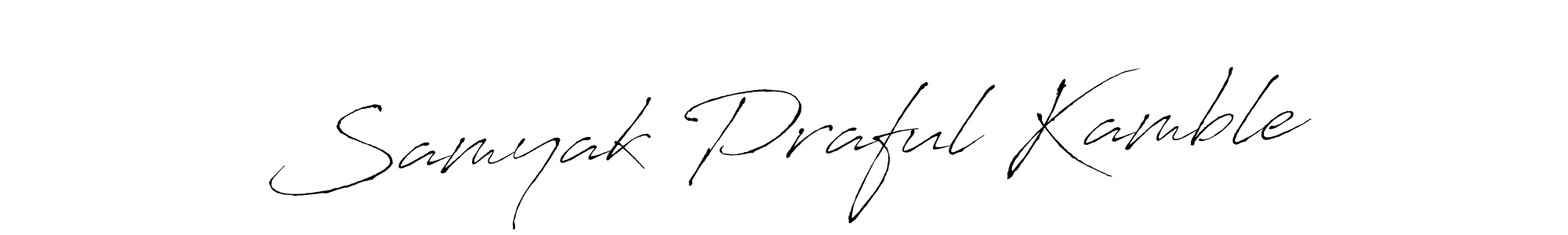 The best way (Antro_Vectra) to make a short signature is to pick only two or three words in your name. The name Samyak Praful Kamble include a total of six letters. For converting this name. Samyak Praful Kamble signature style 6 images and pictures png