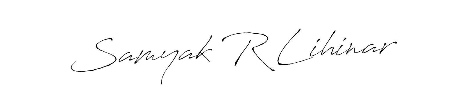 Make a beautiful signature design for name Samyak R Lihinar. With this signature (Antro_Vectra) style, you can create a handwritten signature for free. Samyak R Lihinar signature style 6 images and pictures png