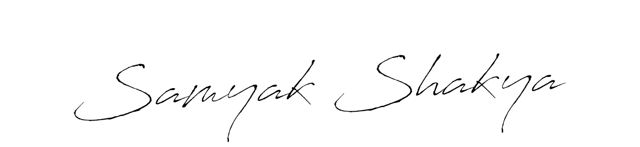 The best way (Antro_Vectra) to make a short signature is to pick only two or three words in your name. The name Samyak Shakya include a total of six letters. For converting this name. Samyak Shakya signature style 6 images and pictures png