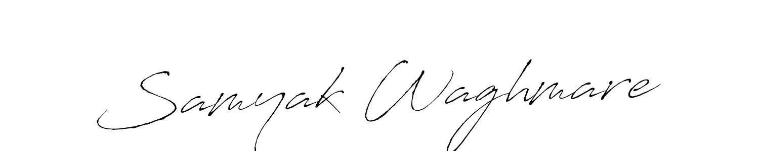 Make a beautiful signature design for name Samyak Waghmare. With this signature (Antro_Vectra) style, you can create a handwritten signature for free. Samyak Waghmare signature style 6 images and pictures png