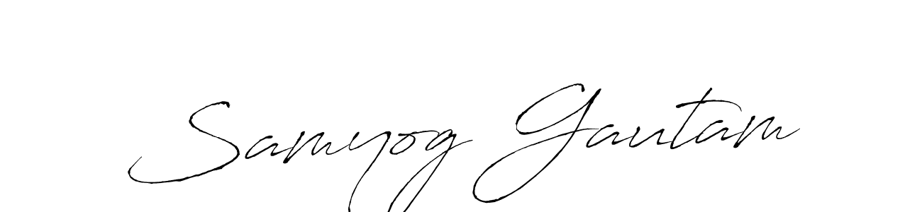 The best way (Antro_Vectra) to make a short signature is to pick only two or three words in your name. The name Samyog Gautam include a total of six letters. For converting this name. Samyog Gautam signature style 6 images and pictures png