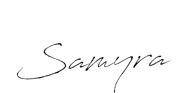 The best way (Antro_Vectra) to make a short signature is to pick only two or three words in your name. The name Samyra include a total of six letters. For converting this name. Samyra signature style 6 images and pictures png