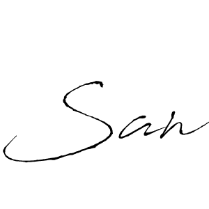 Design your own signature with our free online signature maker. With this signature software, you can create a handwritten (Antro_Vectra) signature for name San. San signature style 6 images and pictures png